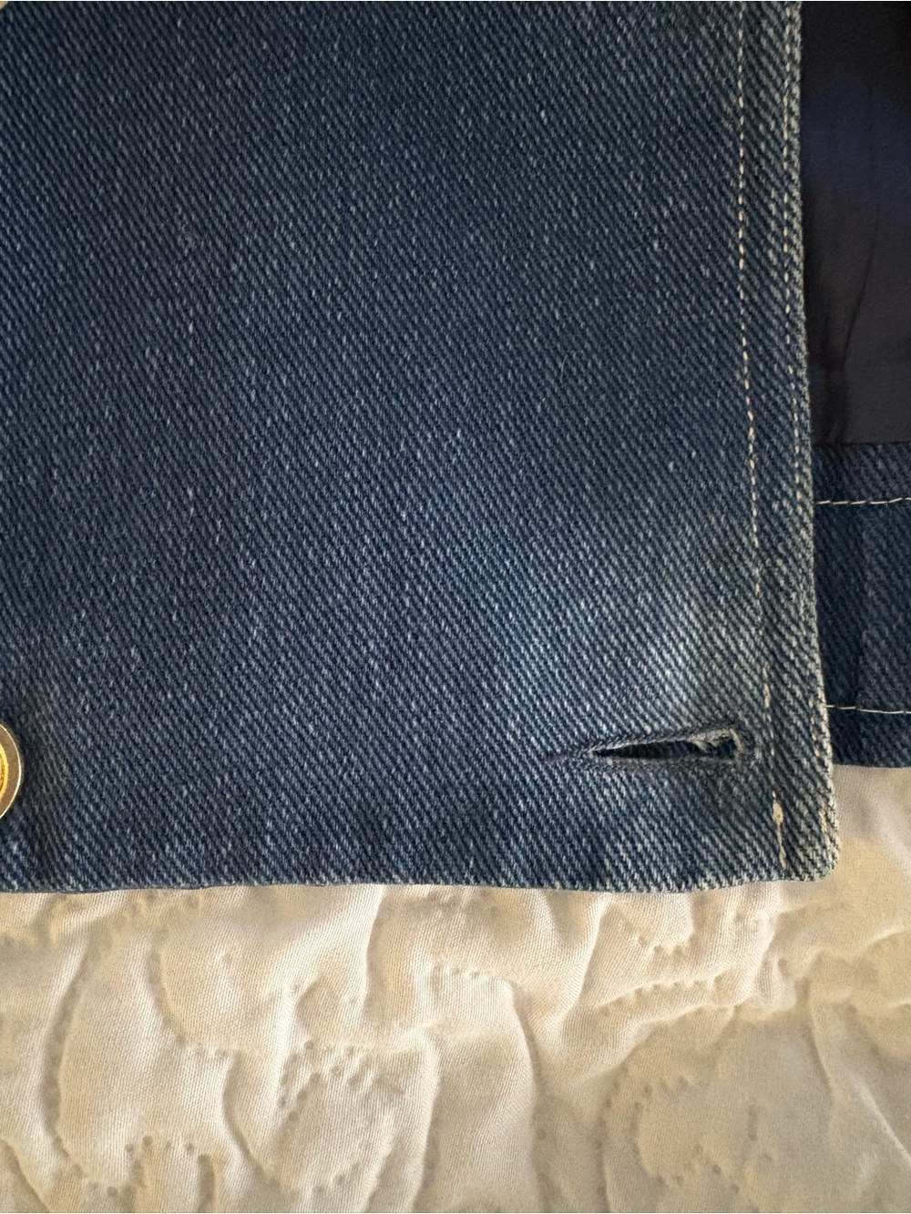 Celine rare vintage Denim Jacket with gold metal stamped Celine on shoulder - Picture 9 of 10